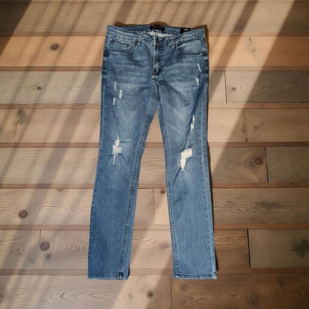 Men’s Ring of Fire Distressed Skinny Jeans Size 34x30